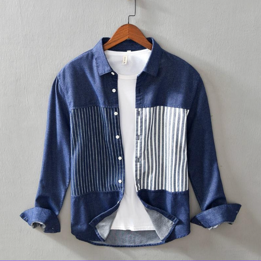 Men's premium shirt in dark blue
