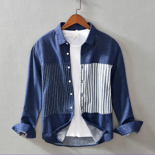 Men's premium shirt in dark blue