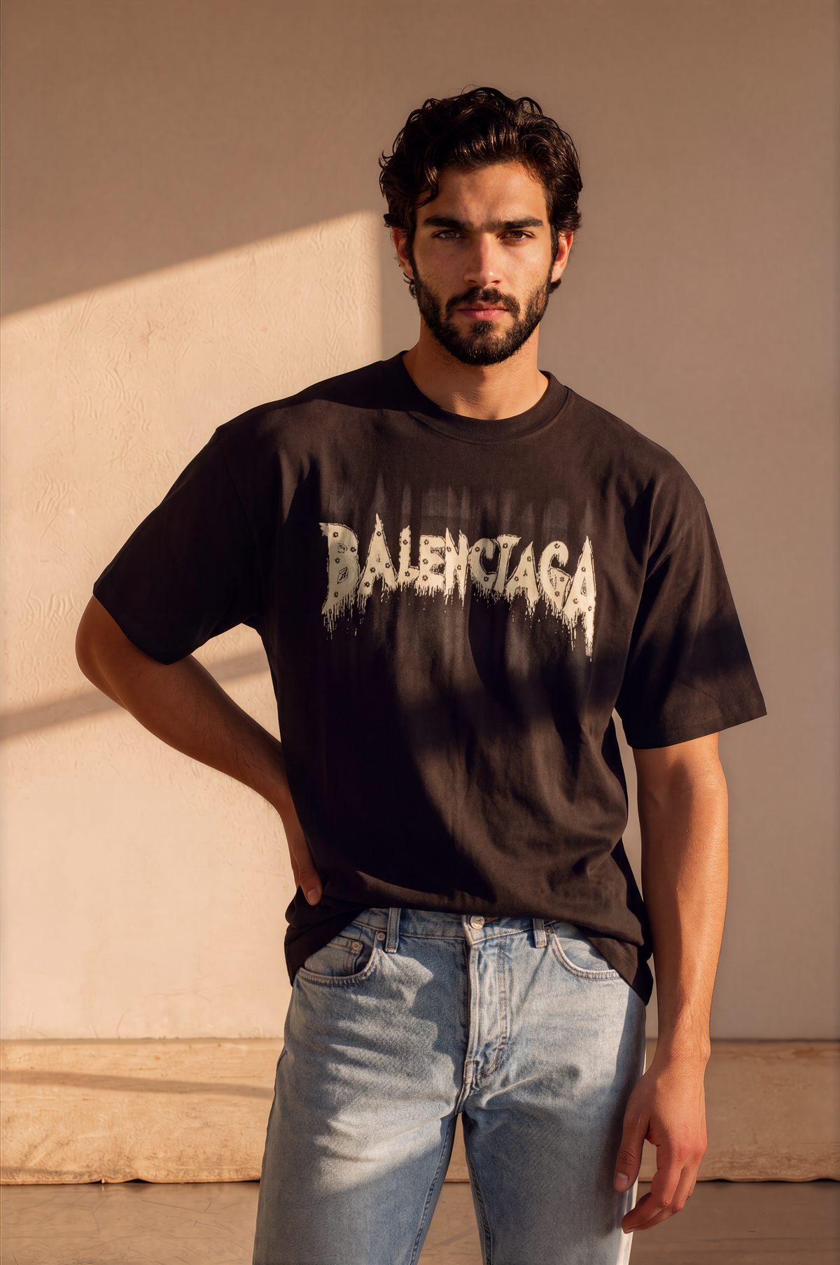 Black Graphic Oversized T-Shirt
