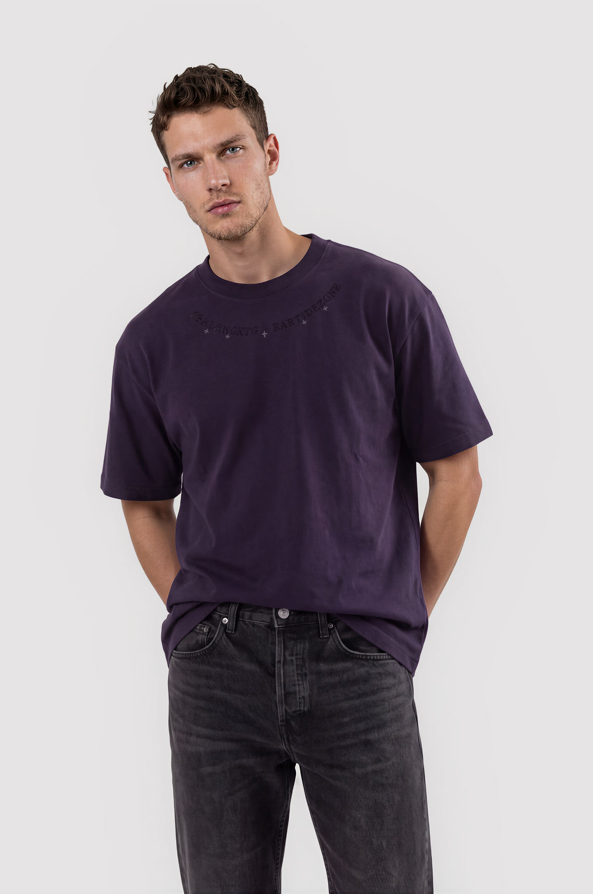 Deep Purple Oversized Crew Neck T-Shirt