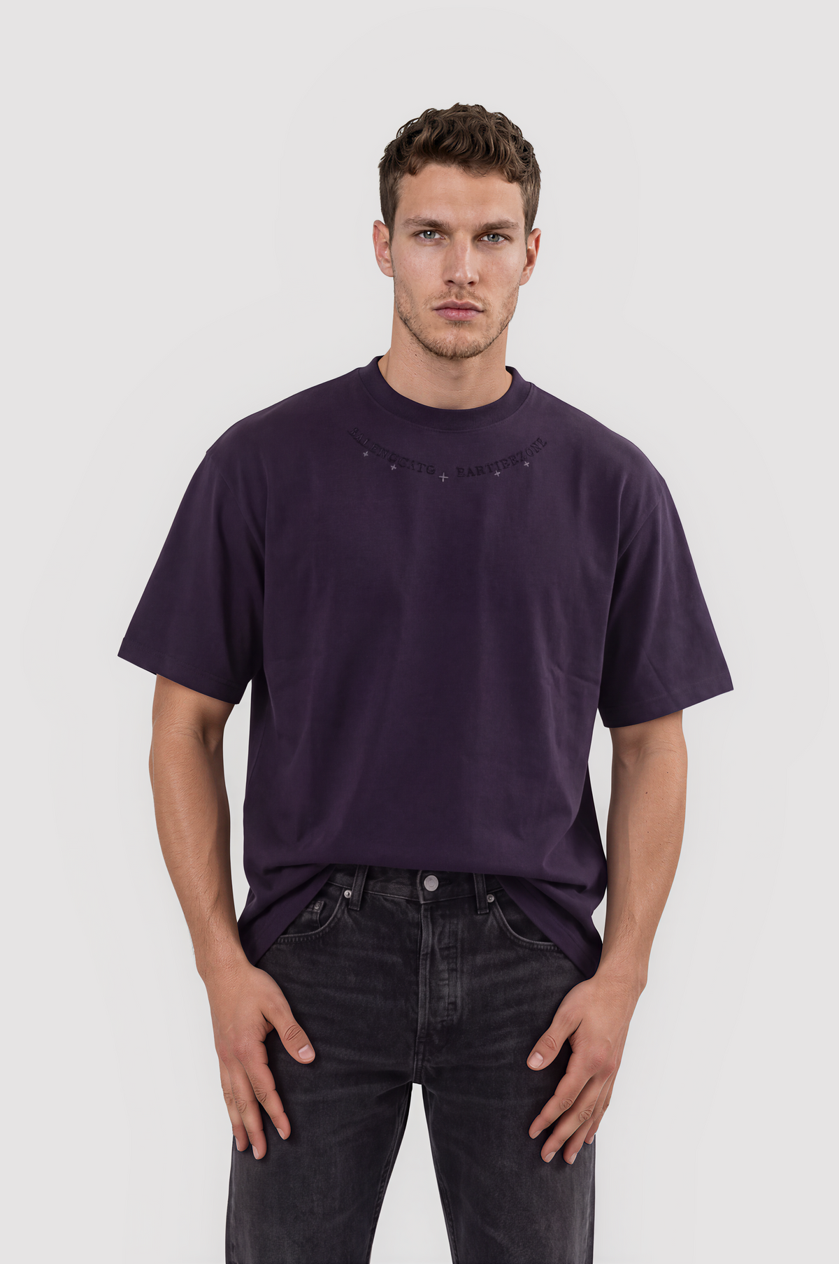 Deep Purple Oversized Crew Neck T-Shirt