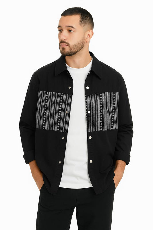 Black Tribal Panel Shirt